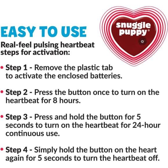 Puppy Heartbeat Stuffed Dog Toys. Dog Plush for Anxiety - Picture 5 of 7